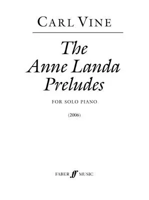 The Anne Landa Preludes - Vine - Piano - Book