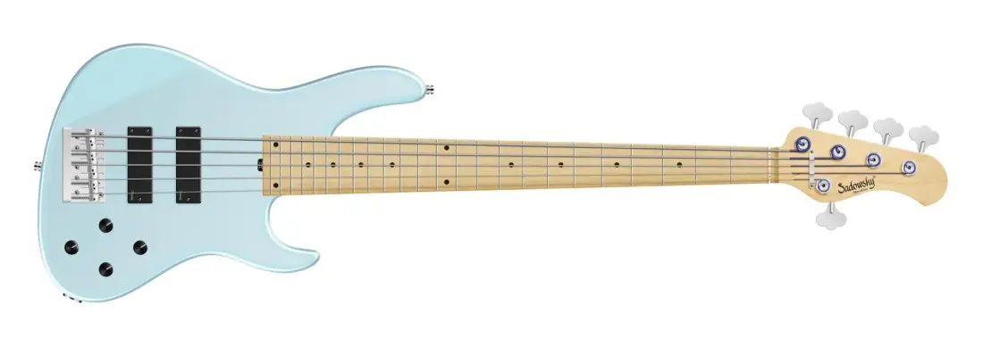 MetroLine 24-Fret Modern 5-String Bass, Maple Fingerboard - Ice Blue Metallic