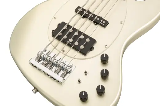 MetroExpress 21-Fret Vintage M/J 5-String Bass, Roasted Maple Fingerboard - Champagne Metallic