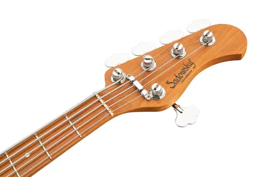 MetroExpress 21-Fret Vintage M/J 5-String Bass, Roasted Maple Fingerboard - Champagne Metallic