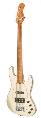 MetroExpress 21-Fret Vintage M/J 5-String Bass, Roasted Maple Fingerboard - Champagne Metallic
