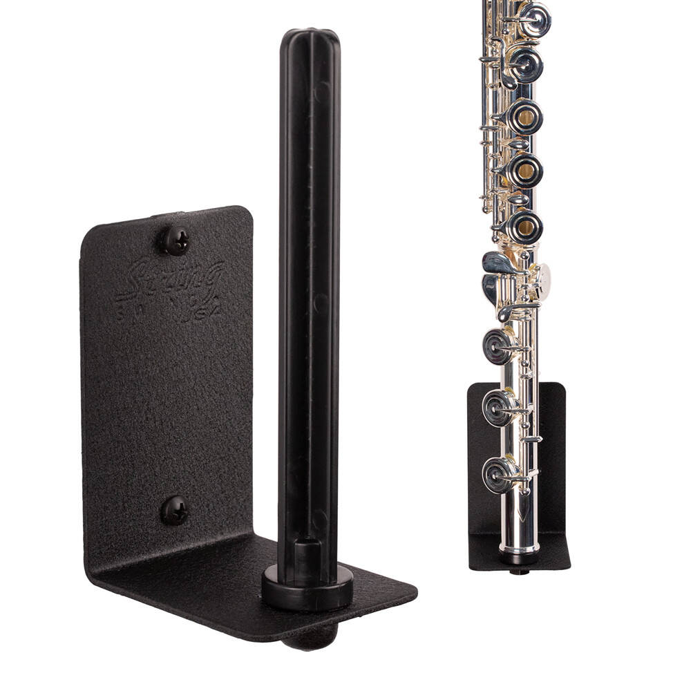 Flat Wall Flute Holder - Black