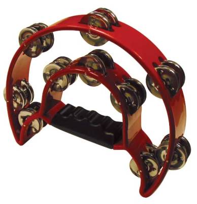 Mano Percussion - Double Cutaway Tambourine Red