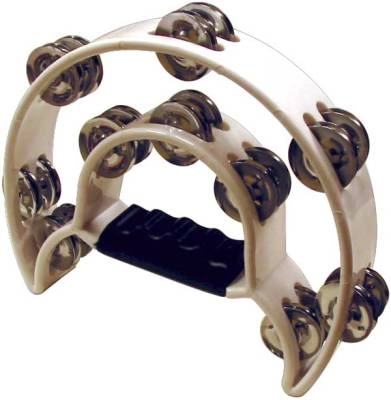 Mano Percussion - Double Cutaway Tambourine White