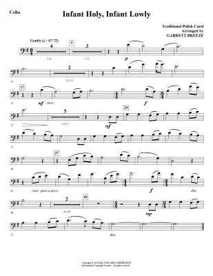 Infant Holy, Infant Lowly - Breeze - Choral Octavo - SATB/Cello