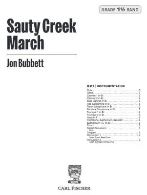 Sauty Creek March - Bubbett - Concert Band - Gr. 1.5
