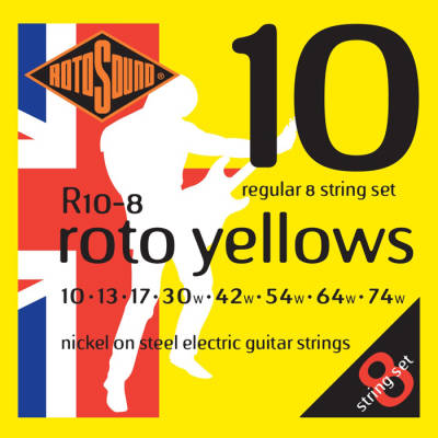 Nickel 10-74 Electric Guitar Strings - 8 String Set
