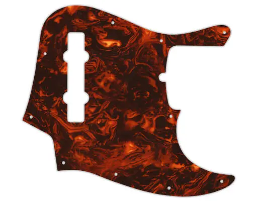 WD Music - Custom Pickguard for American Made Fender 5-String Jazz Bass - Faux Tortoise