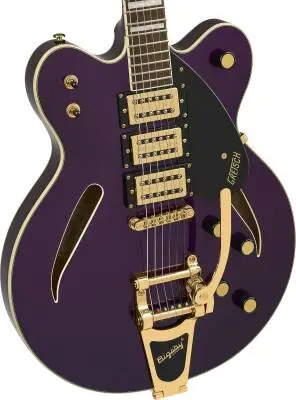 G2622T Streamliner FSR Center Block Cat-Eye 3-Pickup with Bigsby and Gold Hardware - Deep Purple Metallic