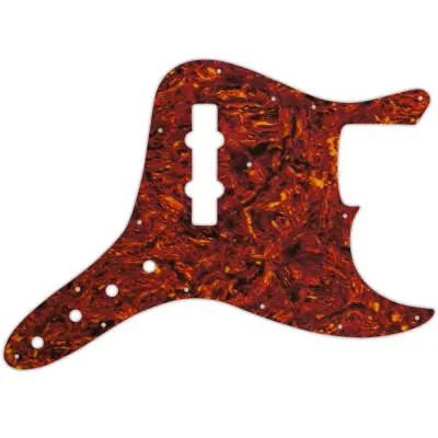 WD Music - Custom Pickguard for Fender Vintage Jazz Bass with Custom Integrated Control Plate - Tortoise Shell/Parchment