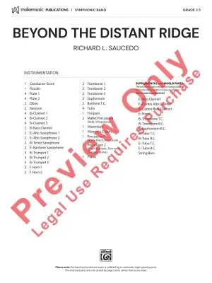 Beyond the Distant Ridge - Saucedo - Concert Band - Gr. 3.5