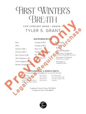First Winter\'s Breath - Grant - Concert Band - Gr. 1