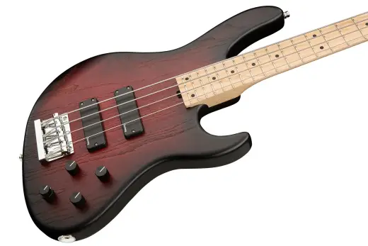 MetroLine 24-Fret Modern 4-String Bass, Maple Fingerboard - Burgundy Blackburst