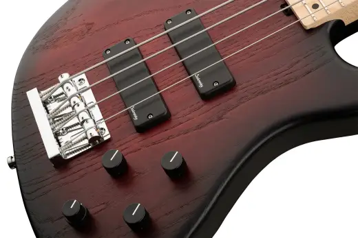 MetroLine 24-Fret Modern 4-String Bass, Maple Fingerboard - Burgundy Blackburst