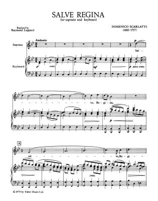 Salve Regina - Scarlatti - Soprano Voice and Piano - Sheet