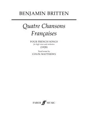 Quatre Chansons Francais - Britten - Medium Voice/Piano - Book