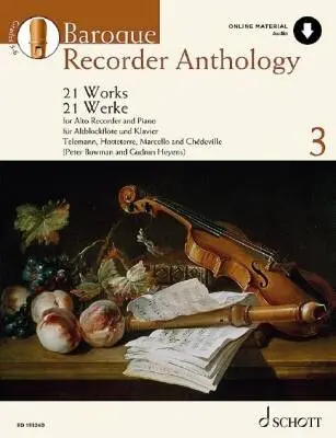 Schott - Baroque Recorder Anthology, Volume 3 - Alto Recorder/Piano - Book/Audio Online