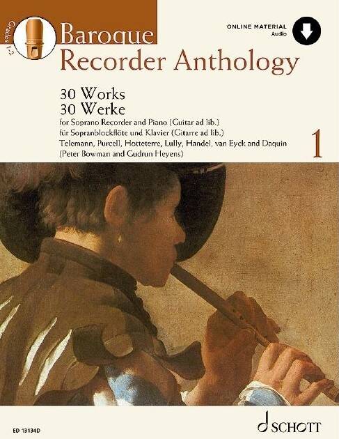 Baroque Recorder Anthology, Volume 1 - Soprano Recorder/Piano - Book/Audio Online