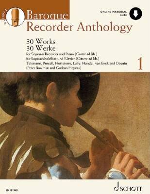 Baroque Recorder Anthology, Volume 1 - Soprano Recorder/Piano - Book/Audio Online
