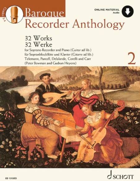 Baroque Recorder Anthology, Volume 2 - Soprano Recorder/Piano - Book/Audio Online