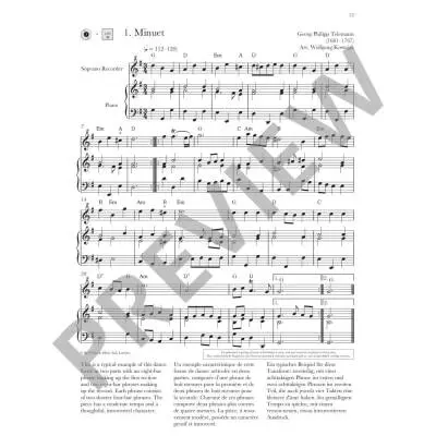 Baroque Recorder Anthology, Volume 2 - Soprano Recorder/Piano - Book/Audio Online