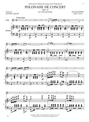 Polonaise de Concert, Op. 14 - Popper - Cello/Piano - Sheet