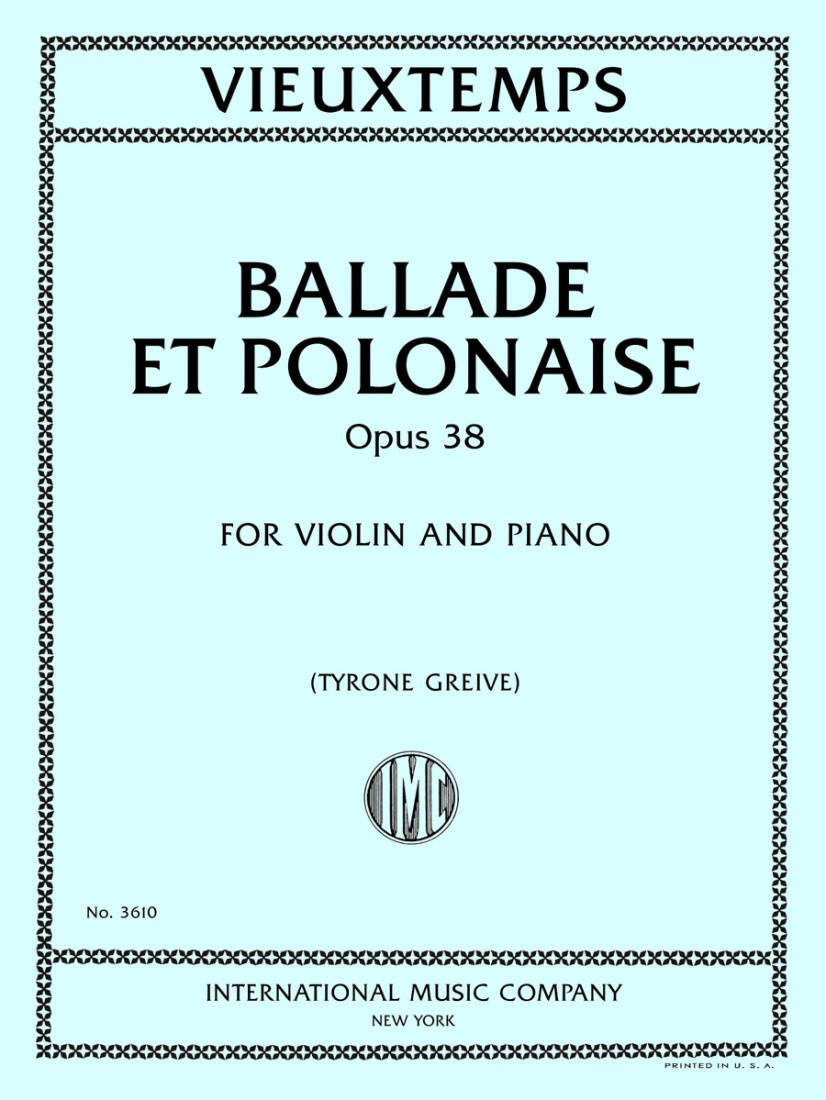 Ballade et Polonaise, Op. 38 - Vieuxtemps - Violin/Piano - Sheet