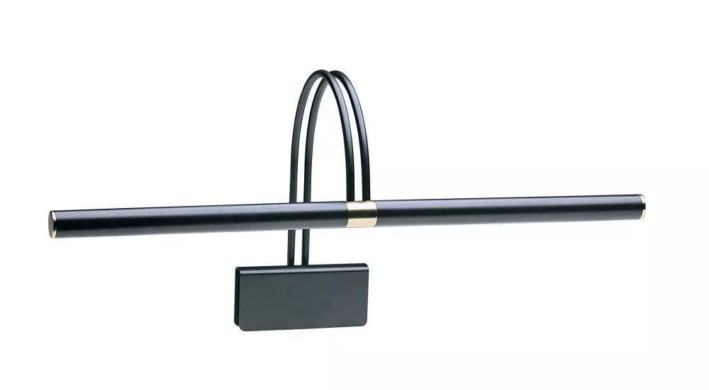 Grand Piano Lamp - 22 inch Clip-on, Black with Brass Accents