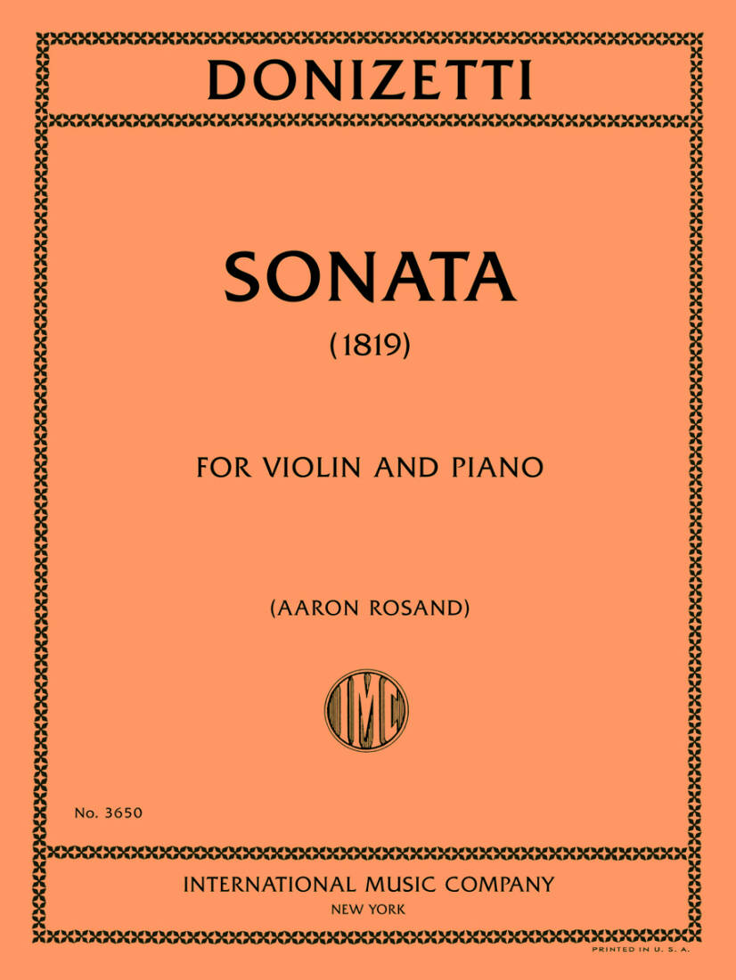 Sonata (1819) - Donizetti - Violin/Piano - Book