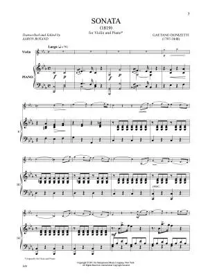 Sonata (1819) - Donizetti - Violin/Piano - Book