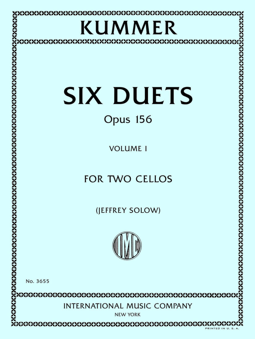 Six Duets, Op. 156, Volume 1 - Kummer - Cello Duet - Book
