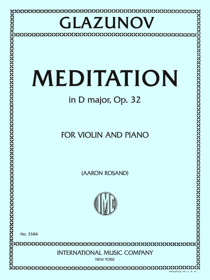 Meditation in D major, Op. 32 - Glazunov - Violin/Piano - Sheet
