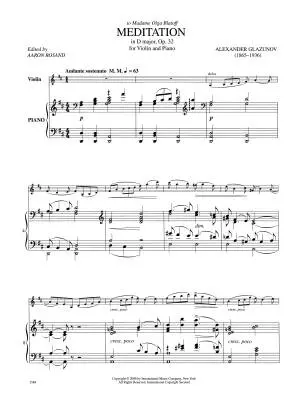 Meditation in D major, Op. 32 - Glazunov - Violin/Piano - Sheet