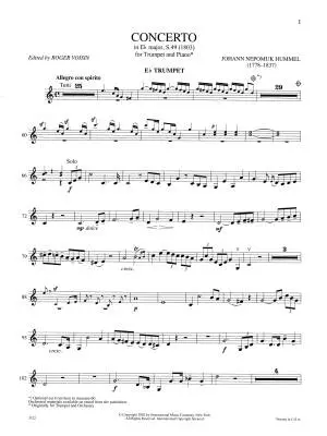 Concerto in Eb Major, S. 49 - Hummel - Trumpet Part