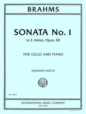 International Music Company - Sonata No. 1 in E minor, Op. 38 - Brahms - Cello/Piano - Book
