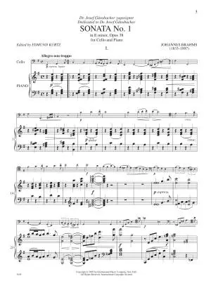 Sonata No. 1 in E minor, Op. 38 - Brahms - Cello/Piano - Book