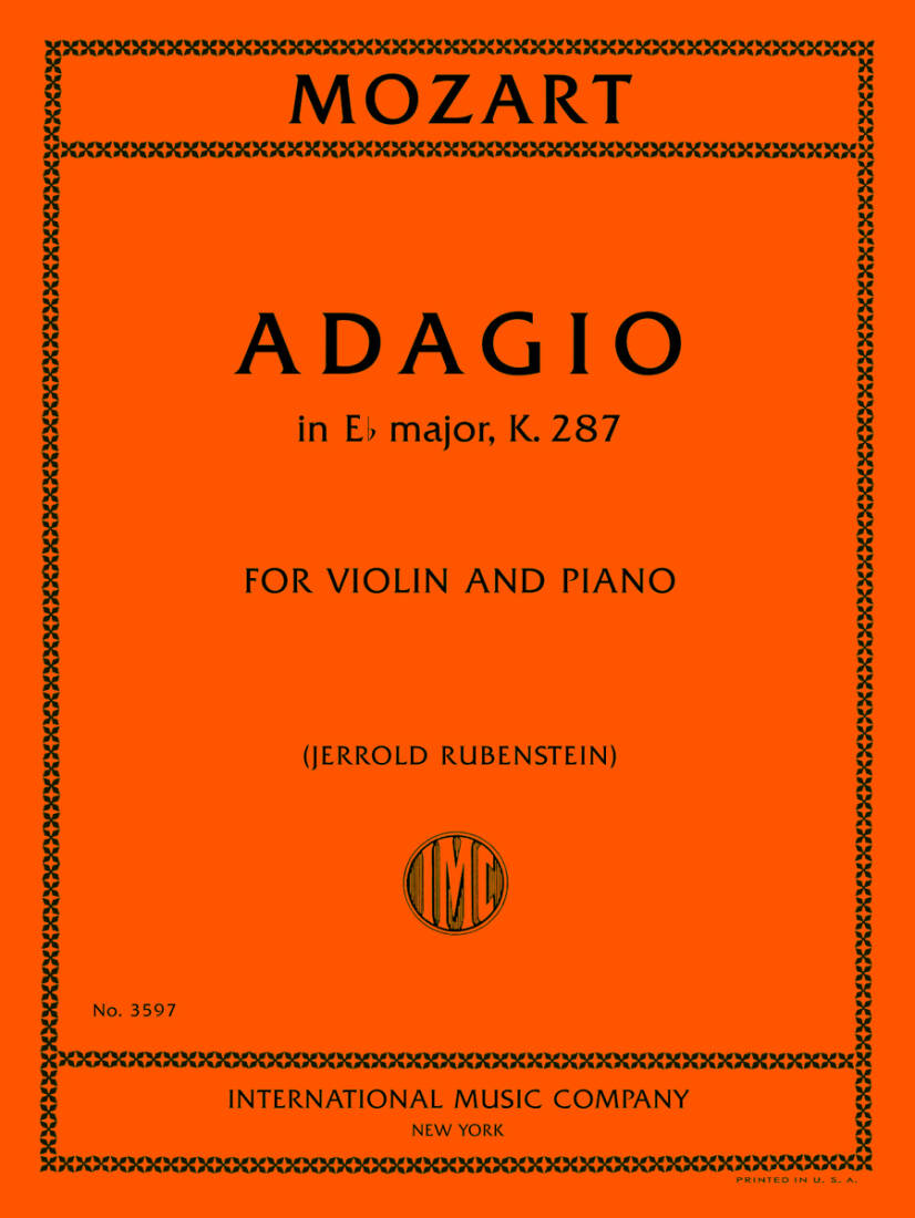 Adagio in E flat major, K. 287 - Mozart - Violin/Piano - Sheet