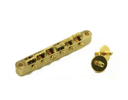 WD Music - ABR-1 Style Tune-O-Matic Bridge with C-Clip Retainers and Small Posts - Gold