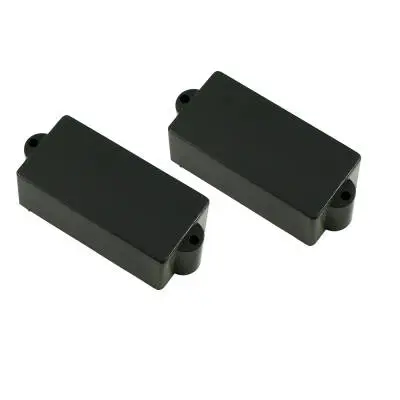 WD Music - Replacement Closed Pickup Cover Set for Single Split Pickup Fender Precision Bass - Black (10 Pack)