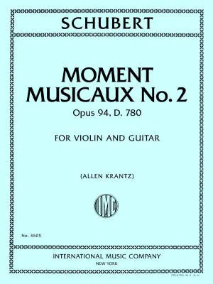 International Music Company - Moment Musicaux No. 2, Op. 94, D. 780 - Schubert - Violin/Guitar - Book