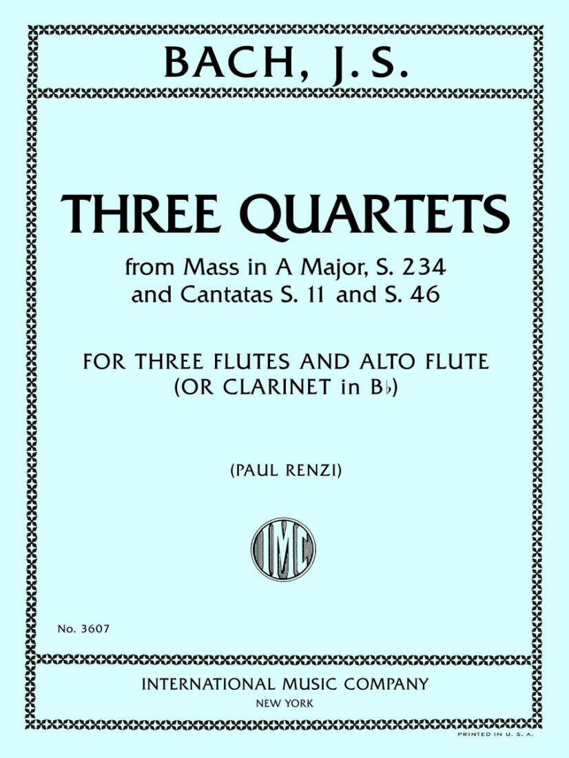 Three Quartets and Cantatas S. 11 and S. 46 - Bach - Woodwind Ensemble