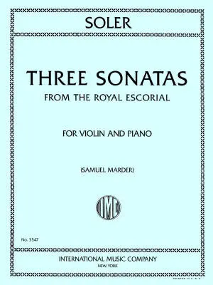 International Music Company - Three Sonatas from the Royal Escorial - Soler - Violin/Piano - Book