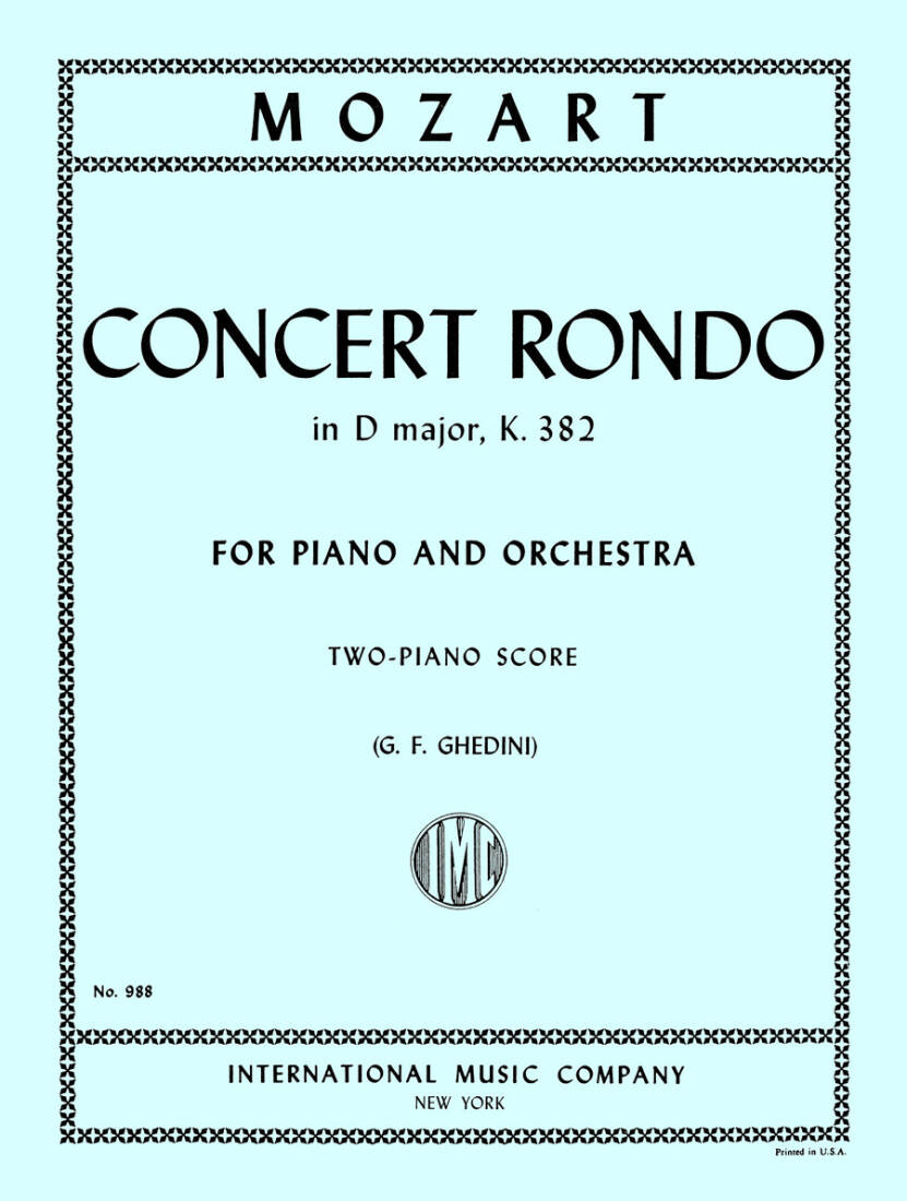 Concert Rondo in D Major, K. 382 - Mozart - 2P4H - Book
