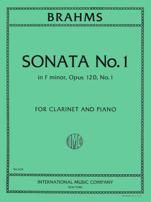 International Music Company - Sonata No. 1 in F Minor, Op. 120 - Brahms - Clarinet/Piano - Book
