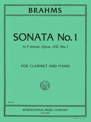 International Music Company - Sonata No. 1 in F Minor, Op. 120 - Brahms - Clarinet/Piano - Book