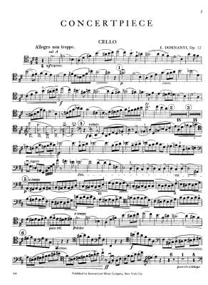 Concertpiece in D Major, Op. 12 - Dohnanyi - Cello/Piano - Sheet