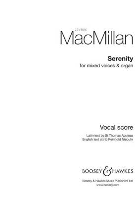 Serenity - Aquinas/Niebuhr/MacMillan - SATB