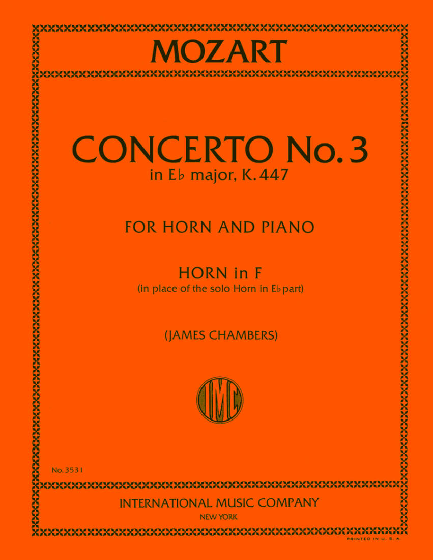 Concerto No. 3 in Eb Major, K.447 - Mozart - F Horn Part