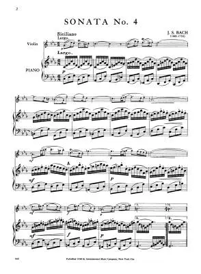 Six Sonatas, Volume 2, S. 1017-1019 - Bach - Violin/Piano - Book
