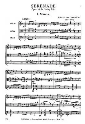 Serenade in C Major, Op. 10 - Dohnanyi - Study Score